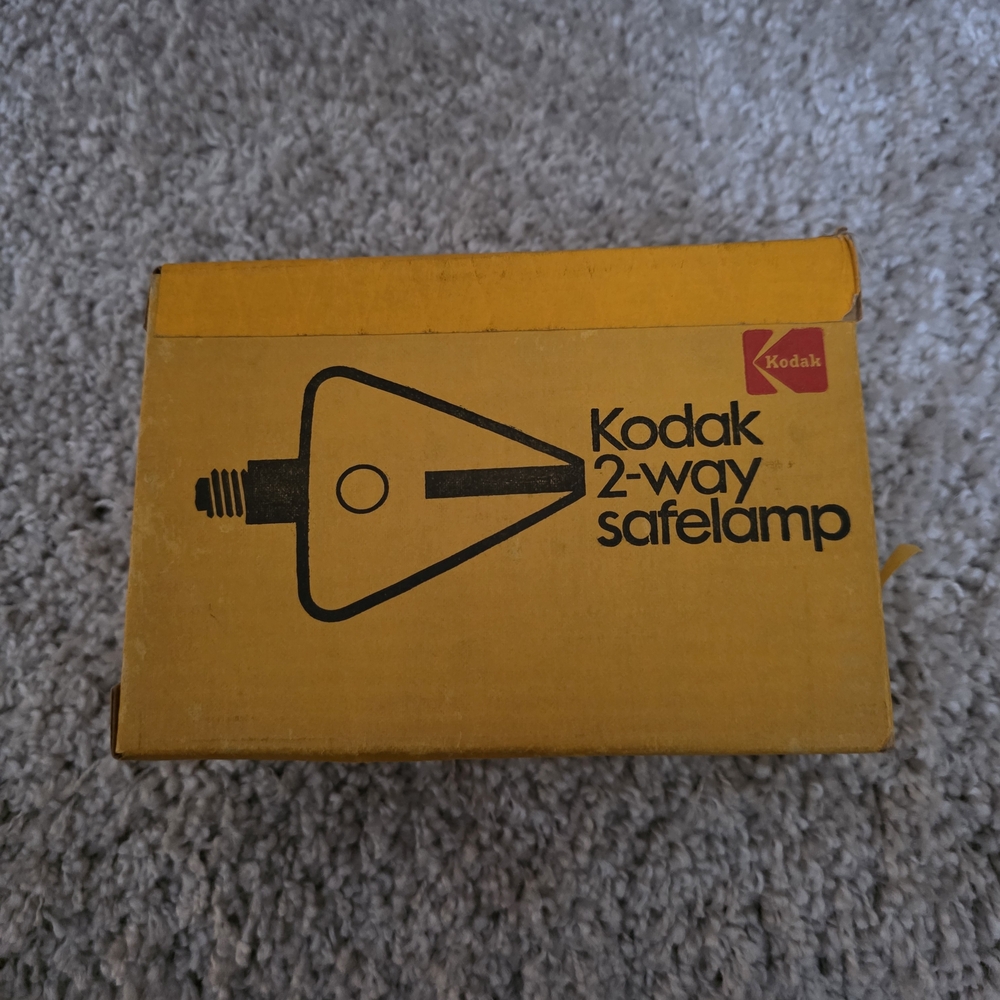 Kodak Yellow 2-Way Safelamp Box with Black Graphics